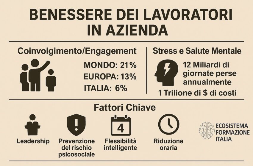 Benessere dei lavoratori: l’Italia ultima in Europa, ma con grandi margini di crescita