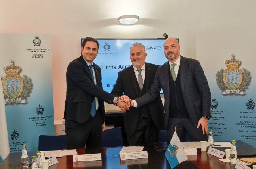  Accordo tra BYD e la Repubblica di San Marino: al via la sperimentazione di tecnologie energetiche integrate